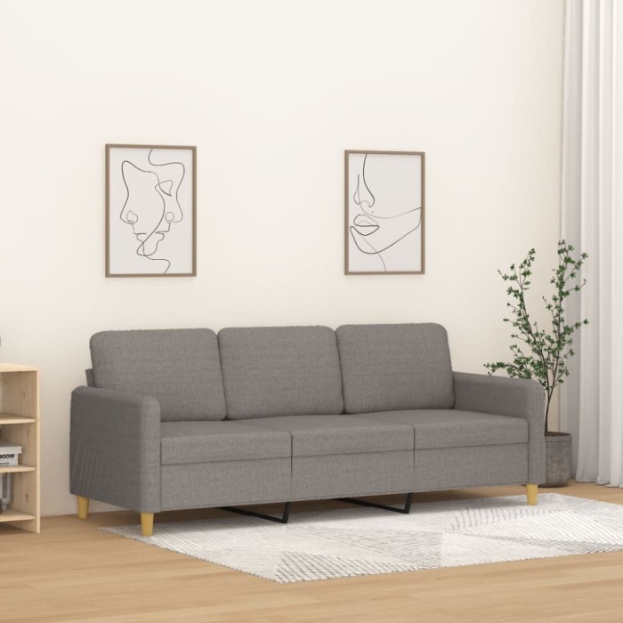 Gossi canapea cu 3 locuri, taupe, 180 cm, material textil