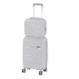 TraveLux Voyager II gurul&oacute;s bőr&ouml;nd szett sz&uuml;rke
