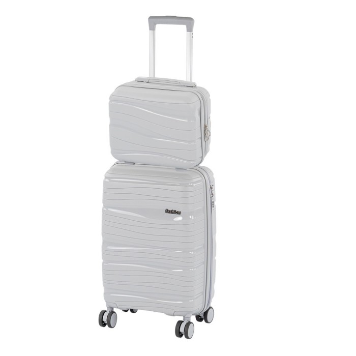 TraveLux Voyager II gurul&oacute;s bőr&ouml;nd szett sz&uuml;rke
