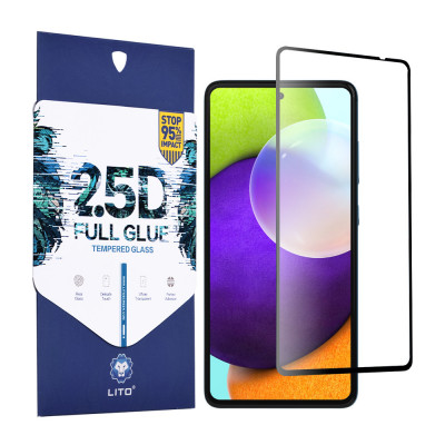 Folie pentru Samsung Galaxy A52 4G / A52 5G / A52s 5G, Lito 2.5D FullGlue Glass, Black foto