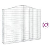 Cosuri gabion arcuite 7 buc, 200x30x160/180 cm, fier galvanizat