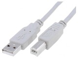 Cablu USB 2.0 USB A la USB B 1,8m Gri, VCOM