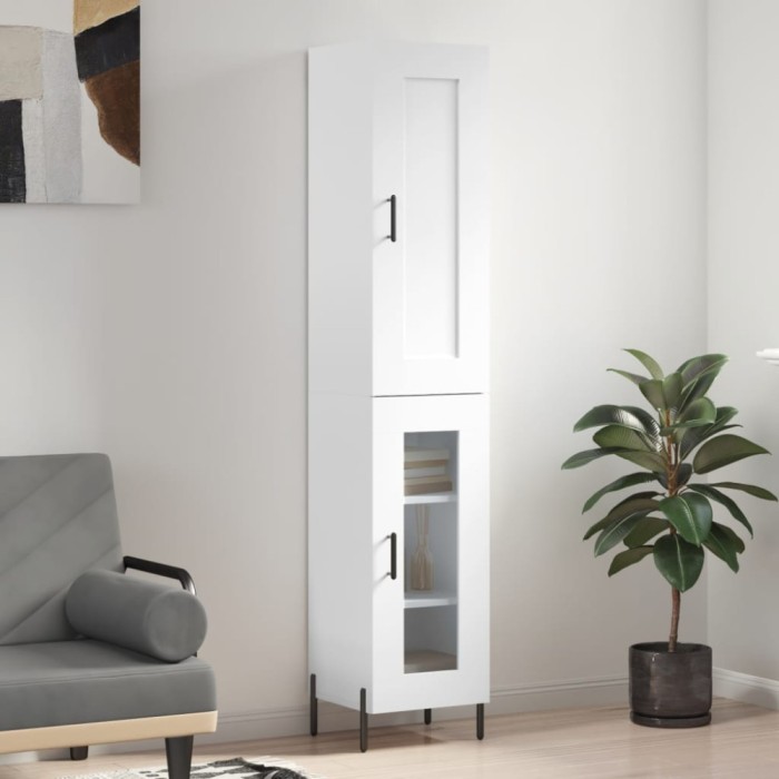 vidaXL Dulap &icirc;nalt, alb, 34,5x34x180 cm, lemn prelucrat