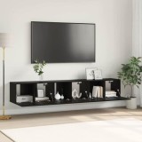 vidaXL Set Mobilier TV Stejar Negru Lemn prelucrat Medie Mobilier TV