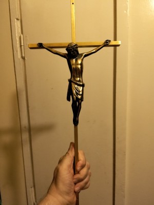 Crucifix antik bronz foto