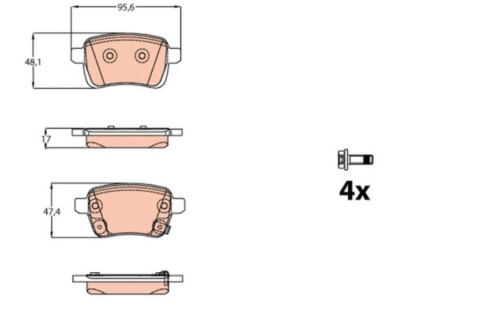 TRW GDB2093 set placute frana,frana disc