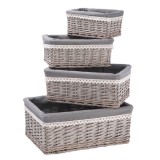 Cumpara ieftin Set 4 cosuri depozitare lemn rachita gri 24 x 15,5 x 10 cm, 29 x 21 x 12,5 cm, 34 x 25 x 14,5 cm, 40 x 30,5 x 16 cm