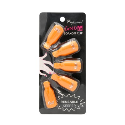 Clipsuri pentru indepartarea ojei semipermanente set 5 buc - Orange foto