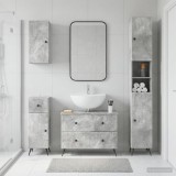 Cumpara ieftin Set de dulapuri pentru baie, 4 piese BREDA Gri Beton