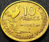 Cumpara ieftin Moneda istorica 10 FRANCI - FRANTA, anul 1951 *cod 1026 - litera B, Europa