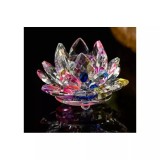 Cumpara ieftin Floare de lotus multicolor din cristal de sticla -8cm
