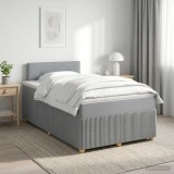 Cumpara ieftin Pat boxspring cu saltea Gri deschis 120 x 200 cm Tesatura