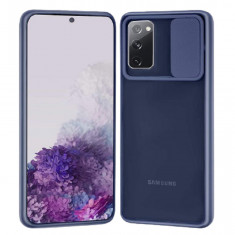 Huse siliconcu protectie camera slide Samsung Galaxy S20 FE , Albastru