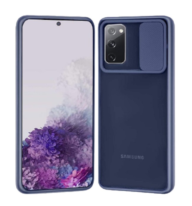 Huse siliconcu protectie camera slide Samsung Galaxy S20 FE , Albastru