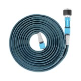 Set furtun gradina Cellfast ZygZag, 30 m, compact, exterior tesatura, flexibil, duza multifunctionala, conector 1/2 inch, adaptor cu filet, Albastru