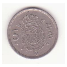 Spania 5 pesetas 1975 (79 în stea) -Juan Carlos I.