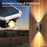 Cumpara ieftin Lampi solare de perete Sus-Jos SUNNMO 2 buc, IP65, 3 culori, 3000K/4000K/6500K, pentru terasa si gradina