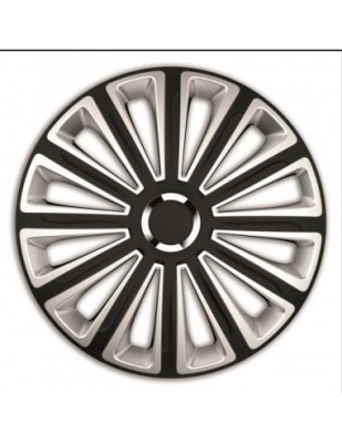 Set capace roti 16` silver&amp;amp;black cu inel cromat trend 4buc foto