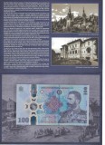 ROMANIA 100 LEI 2024 , Polimer - UNC , in Pliant + Plic BNR , 185 ANI de la Nasterea REGELUI CAROL I , Seria 15567
