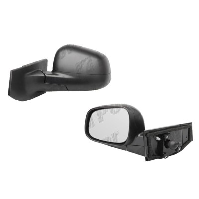Oglinda exterioara Chevrolet Spark (M300) 01.2010-2012 partea stanga View Max crom convex carcasa neagra reglare manuala prin cablu fara incalzire foto