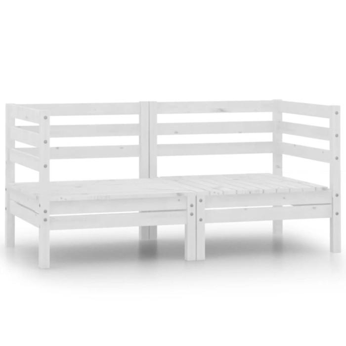 Gossi canapele de colt pentru gradina, 2 buc., alb, lemn masiv pin