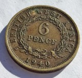 260. Moneda Africa de Vest Britanica 6 pence 1940