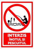 Indicator de securitate interzis inotul si pescuitul