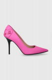 Love Moschino stilettos de piele culoarea roz JA10409G1IIE0604