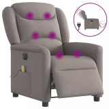 VidaXL Fotoliu electric de masaj rabatabil, gri taupe, textil