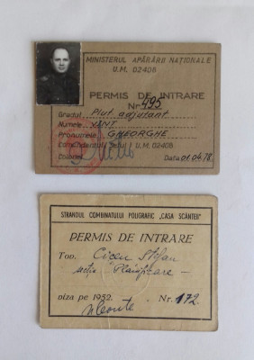 Permise de intrare &amp;ndash; Acces militar si civil, 1952 si 1978 foto