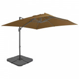 Cumpara ieftin Umbrelă de soare de grădină, bază portabilă, taupe