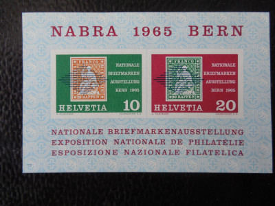 ELVETIA-EXPO FILATELICA NABRA 1965-BLOC-NESTAMPILAT foto