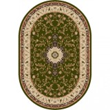 Covor Oval Model Lotos 523-310, Marime 60 x 110 cm, Verde, Inaltime Fir 8 mm, Antialergic, Polipropilena, Living, Dormitor, Sufragerie, Birou
