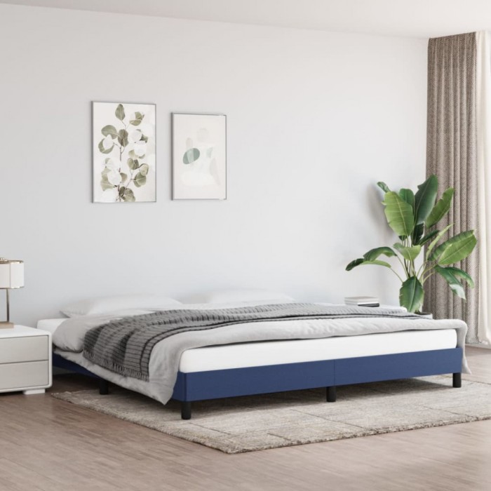 vidaXL Cadru de pat fără saltea, albastru, 200x200 cm, textil 346750