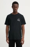 Converse tricou din bumbac bărbați, culoarea negru, cu imprimeu, 10027195-A01
