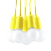 Lampă Suspendată Diego Galben Pvc 5 Becuri Neregulate Modernă De Interior