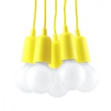 Lampă Suspendată Diego Galben Pvc 5 Becuri Neregulate Modernă De Interior