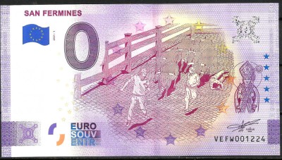 !!! 0 EURO SOUVENIR - SPANIA , PAMPLONA SARBATOAREA SAN FERMIN - 2021.1 - UNC foto