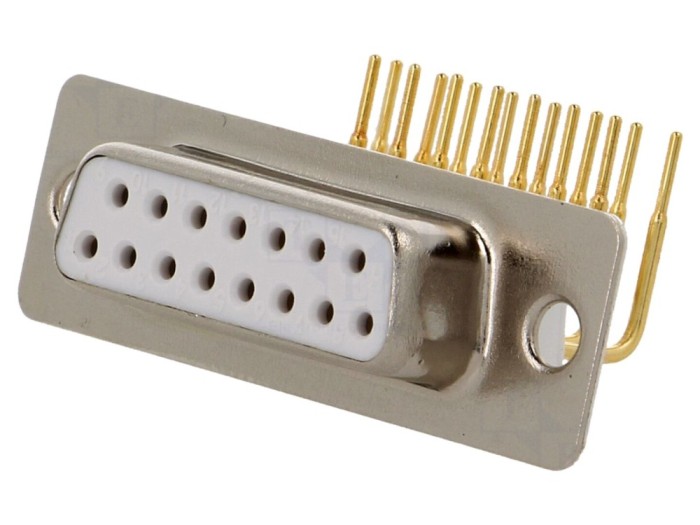 Conector D-Sub 15-Pin Mamă PCB 90&deg;