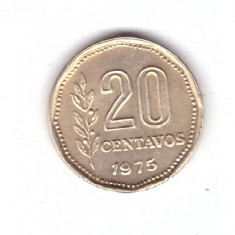 Moneda Argentina 20 centavos 1975, stare foarte buna, curata