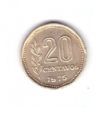 Moneda Argentina 20 centavos 1975, stare foarte buna, curata foto