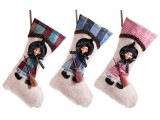 Set 3 ciorapi decorativi Halloween Befana textil multicolor cm 16 x 28,5 H