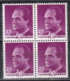 Spania 1992 - Regele Juan Carlos I - Noua valoare, Bloc de 4, MNH, Nestampilat