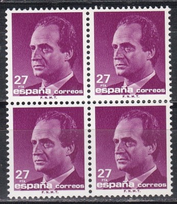 Spania 1992 - Regele Juan Carlos I - Noua valoare, Bloc de 4, MNH foto
