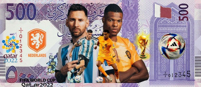 lot 7 reproducere banknote Fantezie OLANDA FIFA World Cup Qatar 2022 foto