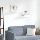 vidaXL Set 2 Rafturi de Perete Suspendate, Albe, 40x23x3.8 cm, MDF tip fagure, Sistem Montare Invizibil