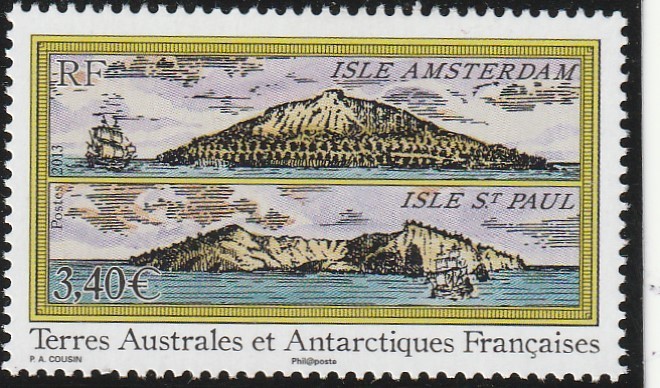 Taaf 2013 - Colonii franceze ,Insula Amsterdam si St. Paul , dantelat , MNH ,Mi.811