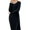 F685-1 Rochie midi, accesorizata, croi mulat