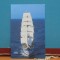 NAVA CU VELE SCOALA M/S NADJA, NORVEGIA- FORMAT 19/12 cm.STMPILA NAVEI PE VERSO