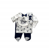 Compleu format din bluza, pantaloni, caciula si babetica 0-3 luni